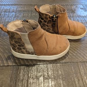Dr Scholl Toddler Tan Suede Leopard Print Boots